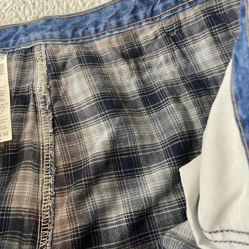 Carhartt B172 Relaxed Fit Flannel Lined Denim Jeans Mens 48x32 Blue